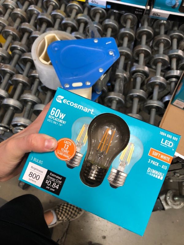 Photo 2 of 60-Watt Equivalent A15 Dimmable Clear Glass Decorative Filament LED Vintage Edison Light Bulb SOFT WHITE(3-Pack)
(2 BOXES, 6 LIGHT BULBS) 