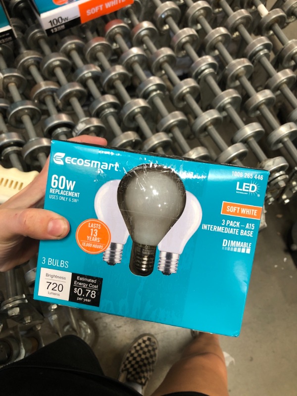 Photo 2 of 60-Watt Equivalent A15 Dimmable Appliance Fan Frosted Glass Filament LED Vintage Edison Light Bulb SOFT WHITE (3-Pack)
(2 BOXES, 6 LIGHT BULBS) 