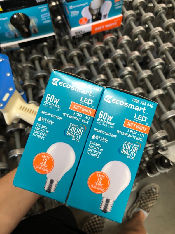 Photo 3 of 60-Watt Equivalent A15 Dimmable Appliance Fan Frosted Glass Filament LED Vintage Edison Light Bulb SOFT WHITE (3-Pack)
(2 BOXES, 6 LIGHT BULBS) 