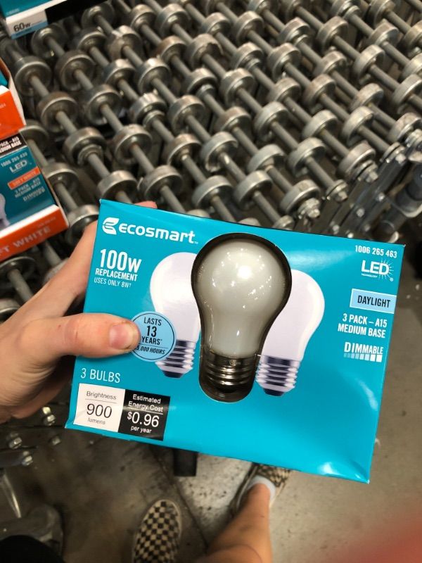 Photo 2 of 100-Watt Equivalent A15 Dimmable Appliance Fan Frosted Glass Filament LED Vintage Edison Light Bulb daylight (3-Pack)
(2 BOXES, 6 LIGHT BULBS) 