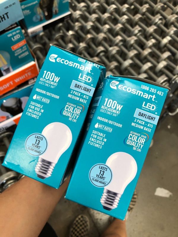 Photo 3 of 100-Watt Equivalent A15 Dimmable Appliance Fan Frosted Glass Filament LED Vintage Edison Light Bulb daylight (3-Pack)
(2 BOXES, 6 LIGHT BULBS) 