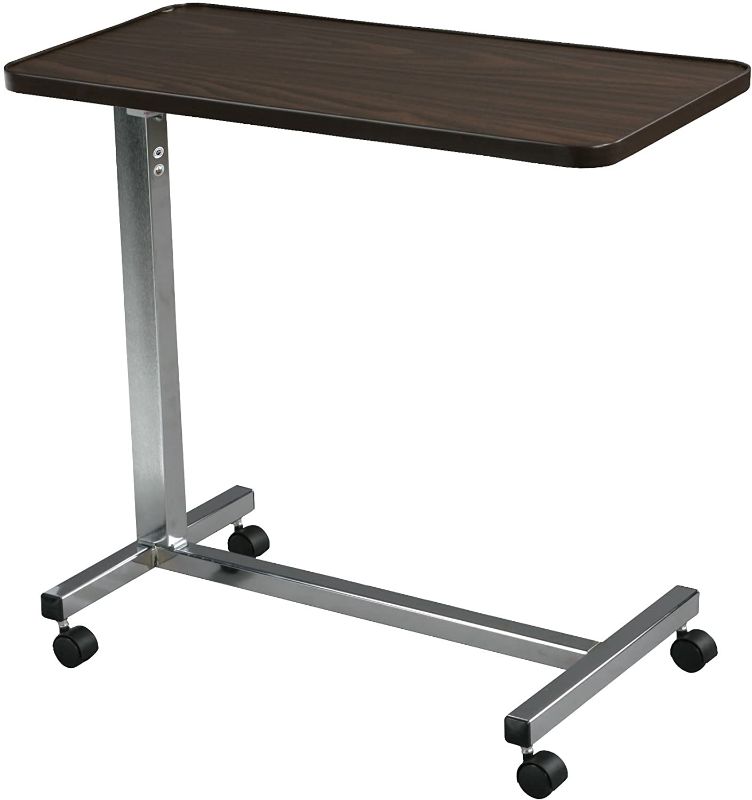 Photo 1 of Drive Medical Non Tilt Top Overbed Table, Chrome 28"- 45"
