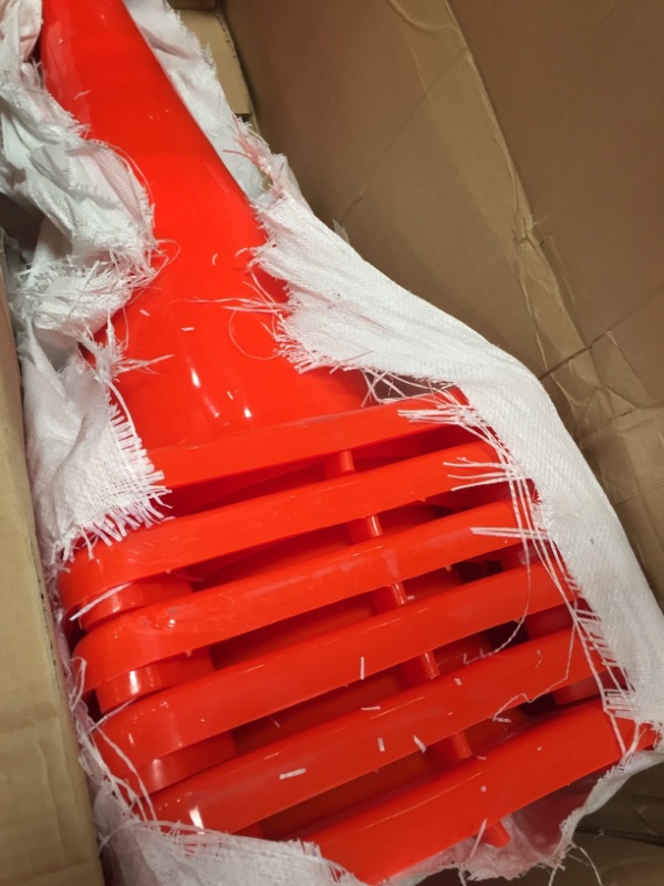 Photo 2 of 36" Inch Traffic Safety Cones 6Pack with Reflective Collars PVC, Weighted Unbreakable Orange Construction Cones for Building Road Driveway Parking
