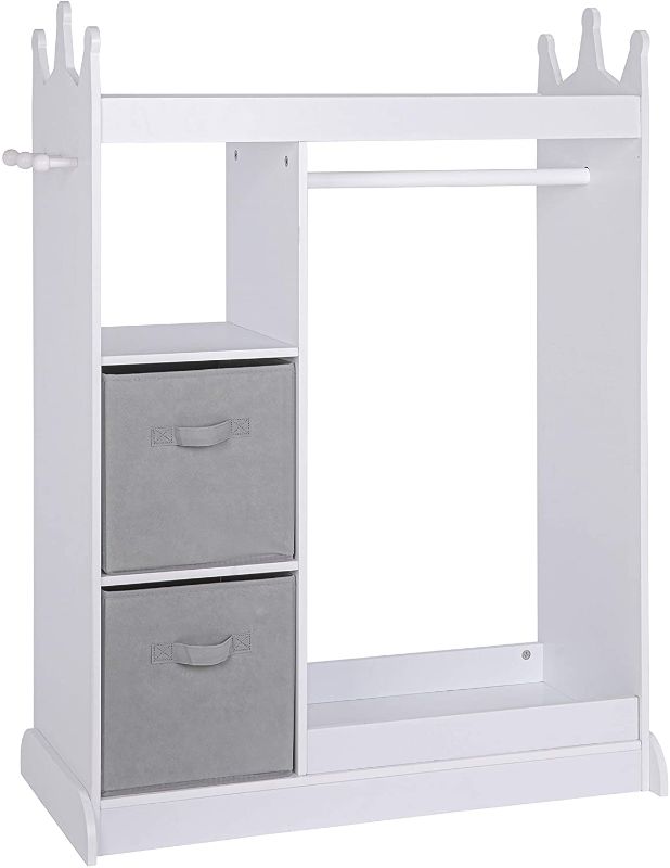 Photo 1 of *SEE last pictures for damage* 
UTEX Kids Dress up Storage with Mirror and Storage Bin, Kids Play Armoire Dresser with Mirror, Kids Costume Organizer, Pretend Storage Closet for Kids, Costume Storage Dresser (White)
