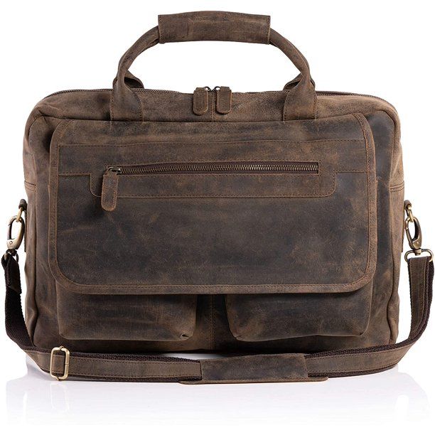 Photo 1 of *NOT EXACT stock picture, use for reference* 
KomalC 20 Inch Retro Buffalo Hunter Vintage Leather Laptop Messenger Bag 