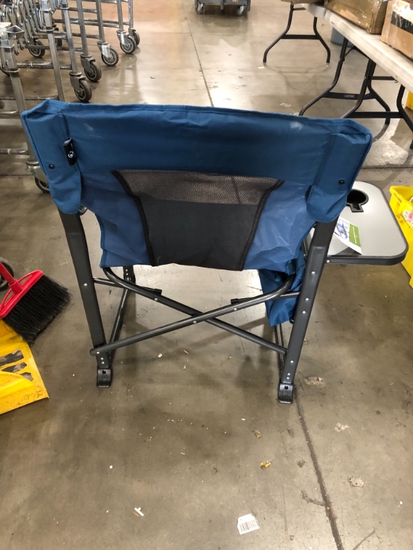 Photo 3 of *SEE last picture for damage* 
ALPHA CAMP Director Chair Folding Camping Chair with Side Table Heavy Duty Portable Chair with Cup Holder Cooler Bag Steel Outdoor Chair for Adults Oversized Lawn Chair for Picnic?Capacity-350 lbs
