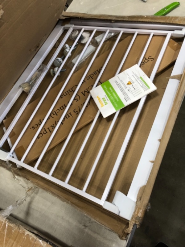 Photo 1 of Baby Gates for Stairs and Doorways Dog Gates for The House, 30-40.5 inches - Indoor Safety Gates for Kids or Pets with Walk Through Door, Extra Wide Tall Metal Gate Pressure Mount Auto Close
