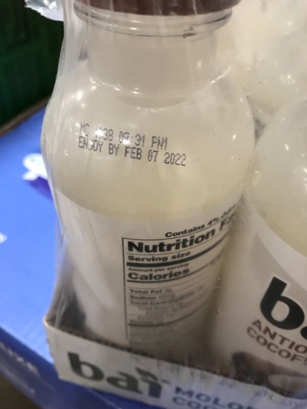 Photo 3 of *EXPIRES Feb 07 2022* 
Bai Coconut Flavored Water, Molokai Coconut, Antioxidant Infused Drinks, 18 Fluid Ounce Bottles, (Pack of 12)
