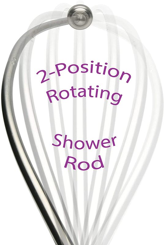 Photo 1 of *USED*
Rotating Curved Shower Rod – GREAT for Small Bathrooms | Rotator Rod Curved Shower Curtain Rod Brushed Nickel | Shower Curtain Rod Curved In and Out | Stainless Steel Fits Standard Tubs 58.5”- 60"
