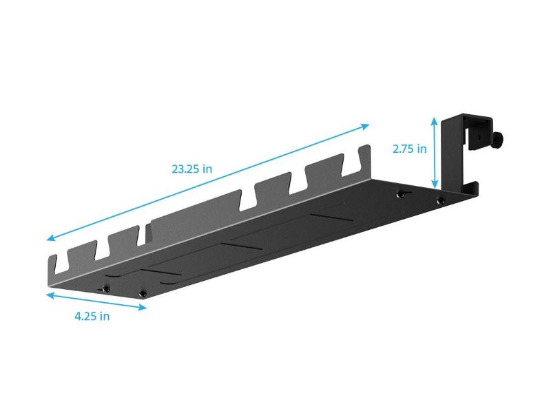 Photo 1 of *MISSING hooks and hardware*
Workstream by Monoprice Cable Tray Organizer For Work Computer Tables and Sit-Stand Desks, Black
