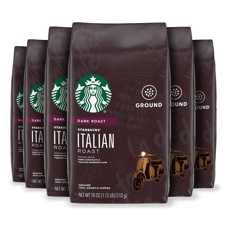 Photo 1 of *EXPIRED Oct 17 2021*
Starbucks Dark Roast Ground Coffee — Italian Roast — 100% Arabica — 6 bags (18 oz. each)
