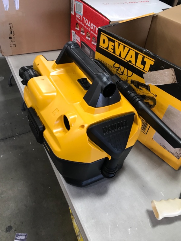 Photo 2 of *USED*
*MISSING battery* 
DEWALT DCV580H 20V MAX Cordless Wet-Dry Vacuum Yellows, 17.10 Inch x 12.80 Inch x 12.30 Inch
