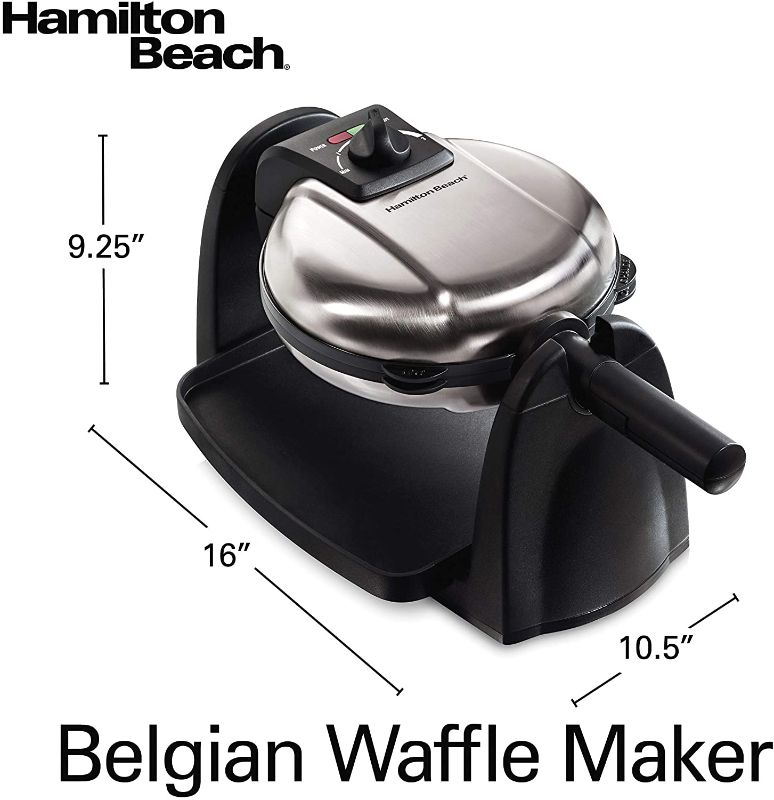 Photo 1 of *USED*
Hamilton Beach Flip Belgian Waffle Maker with Non-Stick Removable Plates, Browning Control, Drip Tray, Stainless Steel (26030)
