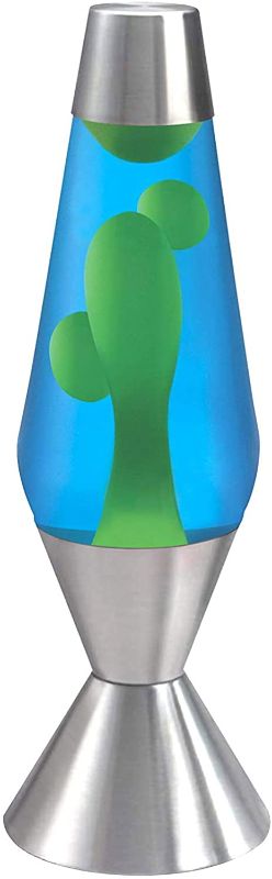 Photo 1 of *SEE last picture for damage* 
Lava Lite 5224-4 Premier 16-2/7-Inch 52-Ounce Silver-Based Lava Lamp, Yellow Wax/Blue Liquid
