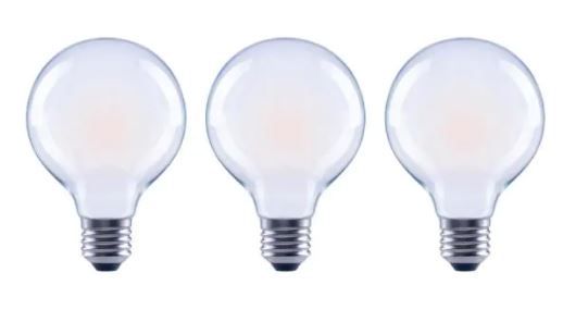 Photo 1 of 40-Watt Equivalent G25 Globe Dimmable ENERGY STAR Frosted Glass Filament LED Vintage Edison Light Bulb Daylight (3-Pack) 
