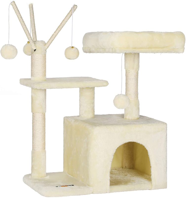 Photo 1 of FEANDREA Cat Tree, Cat Tower for Kitten, Cat Cave, 3 Pompoms, Cat Activity Center
AS IS USED, DAMAGED, PLEASE SEE PHOTOS 