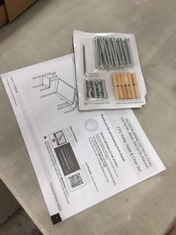 Photo 4 of Baby Relax Hunter 3 Piece Kiddy Table and Chair Set Gray,  Assembled table dimensions - 25.25 L x 19.12 W x 17.87 H inches, Assembled chair dimensions - 11.25 L x 11.25 W x 19.87 H inches