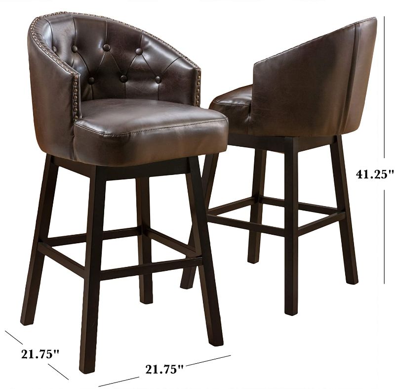 Photo 1 of *previously opened*
Christopher Knight Home Ogden KD Swivel Barstool (2 piece set) - Brown
