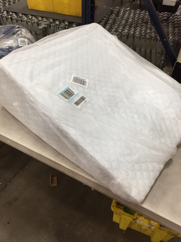 Photo 2 of *slightly dirty from shipping* 
Lenora Bed Wedge Pillow with 1.5 Inch Memory Foam Top, (24 x 28 x 12 Inches), Removable and Washable Cover, Perfect for Sleeping or Reading, Leg Elevation, Back Support
