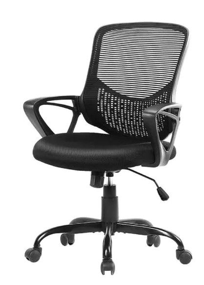 Photo 1 of *USED*
*MISSING an armrest and manual* 
Black Office Task Desk Chair Swivel Home Comfort Chairs with Flip-up Arms and Adjustable Height
