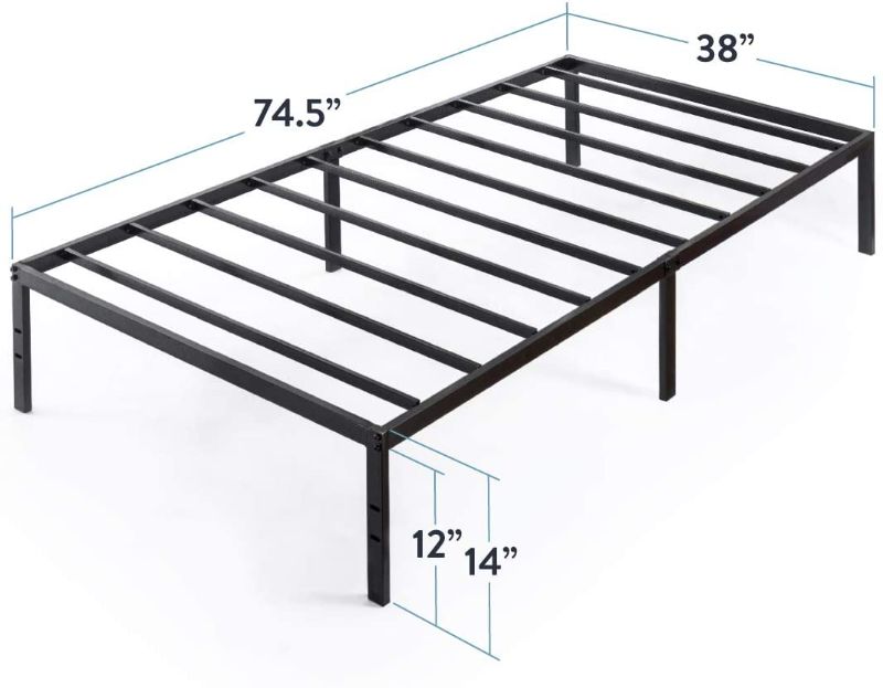 Photo 1 of *previously opened*
Best Price Mattress 14 Inch Metal Platform Beds W Heavy Duty Steel Slat Mattress Foundation No Box Spring Needed Black, TWIN
