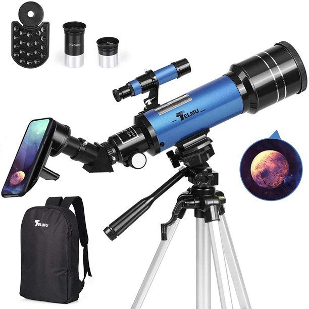 Photo 1 of *USED*
TELMU Telescope, 70mm Aperture 400mm AZ Mount Astronomical Refracting Telescope Adjustable(17.7In-35.4In) Portable Travel Telescopes with Backpack, Phone Adapter
