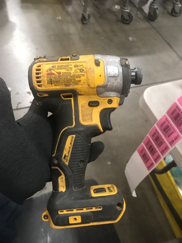 Photo 3 of *USED*
*NOT EXACT stock picture, use for reference* 
Dewalt 1/4 in. 20 Volt Cordless Max XR 3-Speed Brushless Impact Driver
