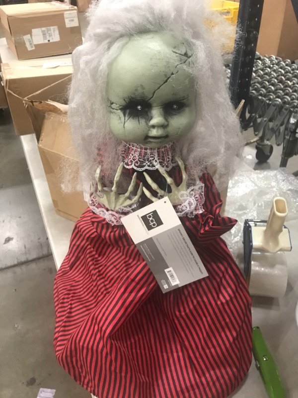 Photo 1 of *MISSING piece that covers batteries* 
Best Choice Products Haunted Holly 2 ft. Roaming Talking LED Animatronic Doll Halloween Prop