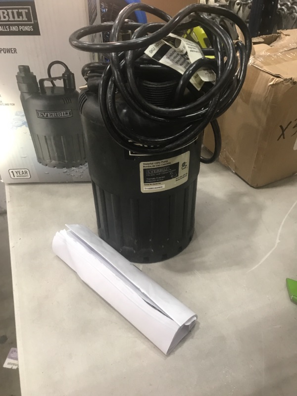 Photo 2 of *USED*
Everbilt 1/2 HP Waterfall Submersible Utility Pump
