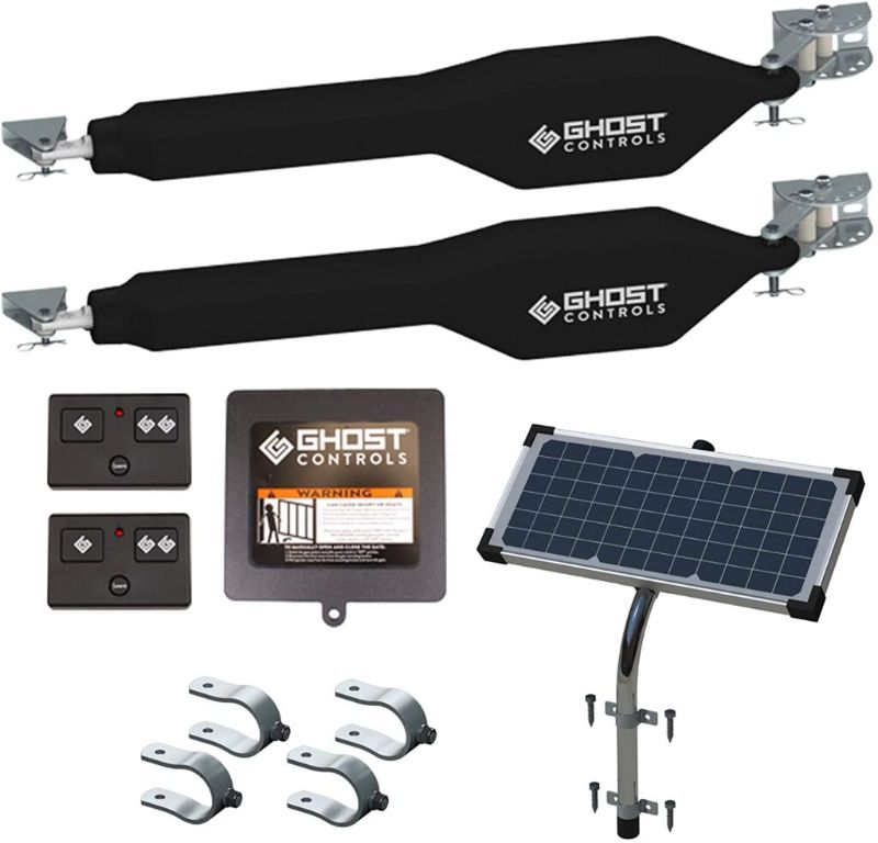 Photo 1 of *solar panel DAMAGED/ SHATTERED, SEE pictures*
Ghost Controls TDS2 Heavy-Duty Dual Automatic Gate Opener Kit for Swing Gates Up to 20 Feet
