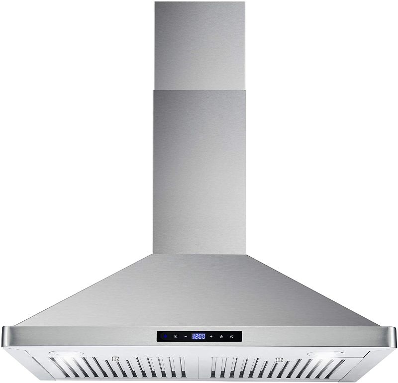 Photo 1 of *hood ONLY*
Cosmo 63175S 30 in. Wall Mount Range Hood with Ductless Convertible Duct (additional filters needed, not included), Ceiling Chimney-Style Stove Vent, LEDs Light, Permanent Filter, 3 Speed Fan, in Stainless Steel
