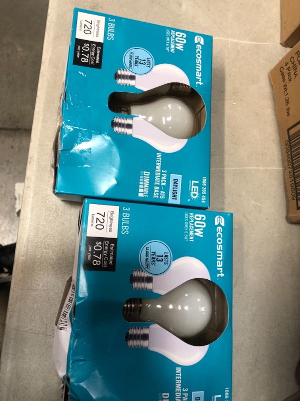 Photo 2 of 60-Watt Equivalent A15 Dimmable Appliance Fan Frosted Glass Filament LED Vintage Edison Light Bulb Daylight (3-Pack)
2 PACK BUNDLE