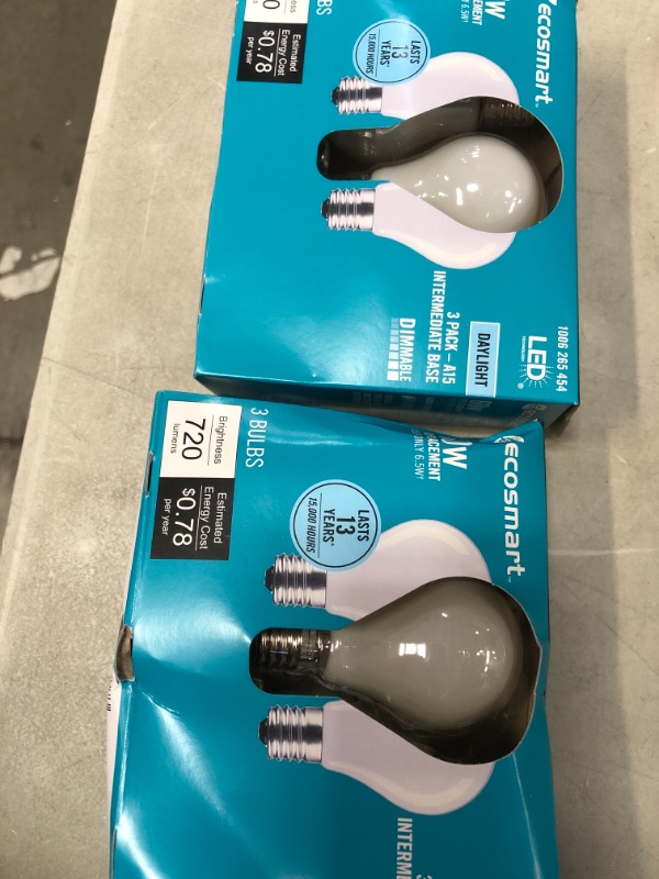 Photo 2 of 60-Watt Equivalent A15 Dimmable Appliance Fan Frosted Glass Filament LED Vintage Edison Light Bulb Daylight (3-Pack)
2 pack bundle