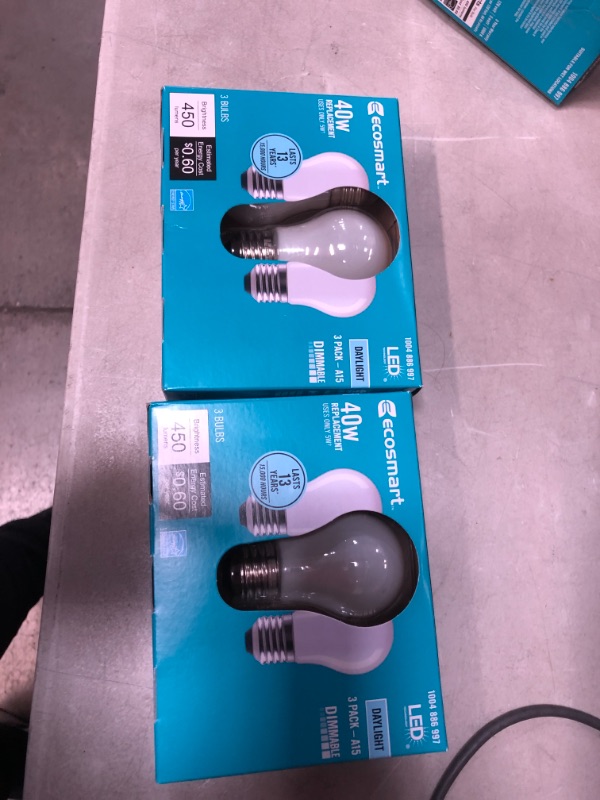 Photo 2 of 40 Watt Equivalent A15 Dimmable Frosted Glass Decorative Filament LED Vintage Edison Light Bulb Soft White (3-Pack)
