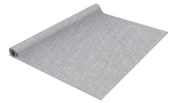 Photo 1 of 2-Pack Linen Self-Adhesive Shelf Liner in Grey
