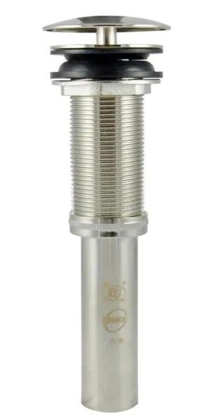 Photo 1 of 2-3/4 in. Brass Decorative Umbrella Drain in Brushed Nickel
