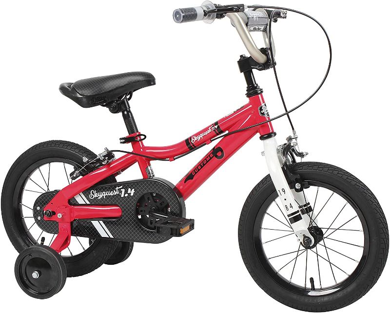 Photo 1 of Duzy Customs Skyquest Kids Bike Boys and Girls 12, 14, 16 and 18 Inch Wheels in Red, Blue, Green, Orange and Pink with Dual Handbrakes, Quick Assemble Training Wheels, and Fold Out Pedals
