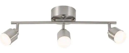 Photo 1 of 19 in. 3-Light Brushed Steel Integrated LED Track Lighting Kit
