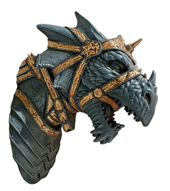 Photo 1 of 12 in. x 9.5 in. War Dragon Wall Sculpture
