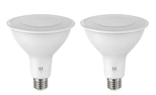 Photo 1 of 150-Watt Equivalent PAR38 Dimmable ENERGY STAR CEC LED Light Bulb Selectable CCT (2700K-3000K-5000K) (2-Pack)
