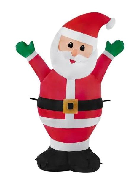 Photo 1 of 3.5 ft Pre-Lit LED Airblown Santa Christmas Inflatable
