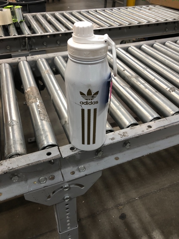 Photo 2 of 
adidas 1 Liter (32 oz) Metal Water Bottle, Hot/Cold Double-Walled Insulated 18/8 Stainless Steel
Color:White/Gold