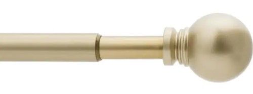 Photo 1 of 28 in. - 48 in. Telescoping 5/8 in. Single Curtain Rod Kit in Champagne Gold with Ball Finials
5 SETS