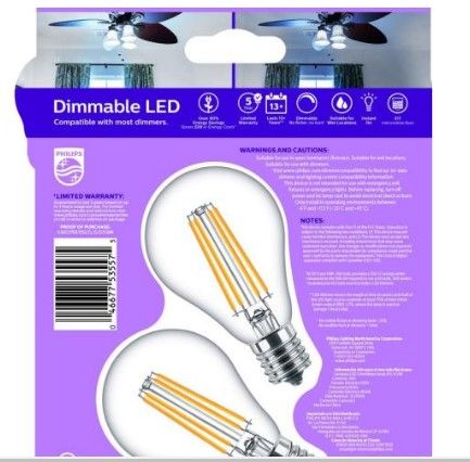 Photo 1 of 40W Equivalent Daylight A15 Dimmable LED Light Bulb (2-Pack) ( 2 PACKS OF 2)