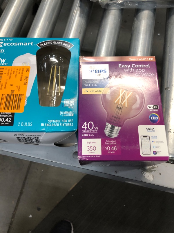 Photo 3 of 40-Watt Equivalent ST19 Dimmable Clear Glass Filament Vintage Edison LED Light Bulb Daylight (2-Pack) AND Soft White G25 LED 40-Watt Equivalent Dimmable Smart Wi-Fi Wiz Connected Wireless Light Bulb