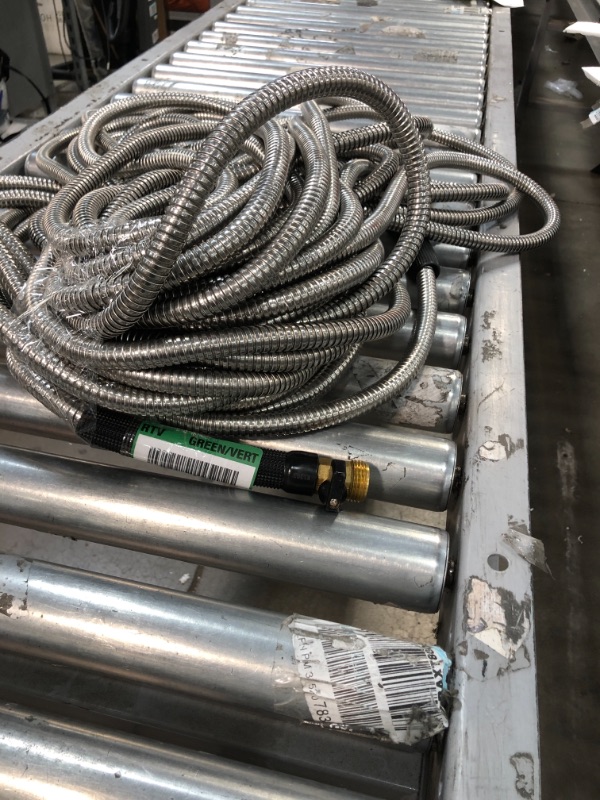 Photo 1 of 1/2 in. x 100 ft. Silver Metal Garden Hose Heavy-duty Stainless Steel Garden Hose
by
Swan