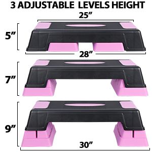 Photo 1 of Aerobic Stepper for Exercise Step Up Exercise Platform with Removable Raisers Adjust 5"-7"-9"?Workout Stepper