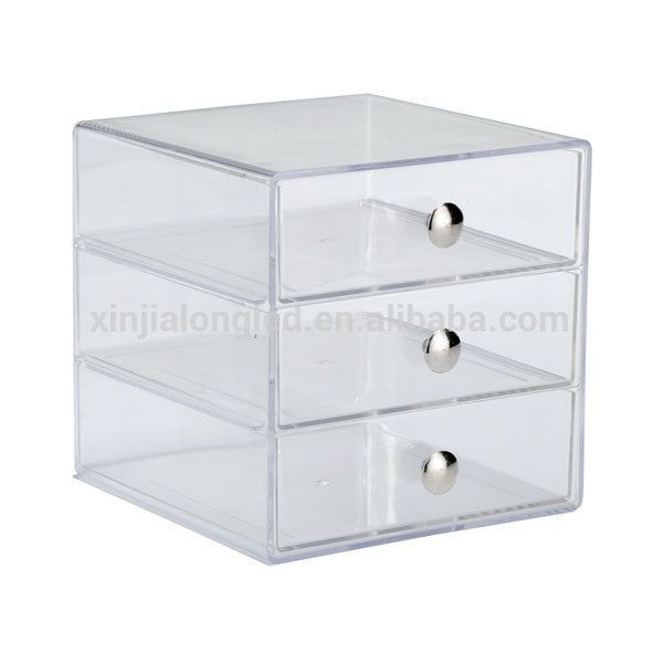 Photo 1 of 3 Tier Clear Acrylic Cosmetic Organizer Drawer Wholesale Acrylic Makeup Organizer
