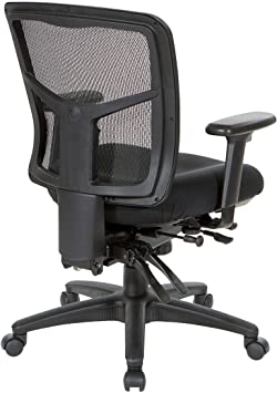 Photo 1 of Office Star ProGrid Mid Back Managers Chair with Adjustable Arms, Multi-Function and Seat Slider (Black)
