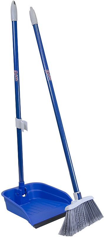 Photo 1 of 
Quickie Stand and Store Stand & Store Long Handle, Upright Broom and Dustpan Set for Use in Home, Kitchen, Office, Lobby, and Outdoors, 1-Pack, Blue
Style:with Stand